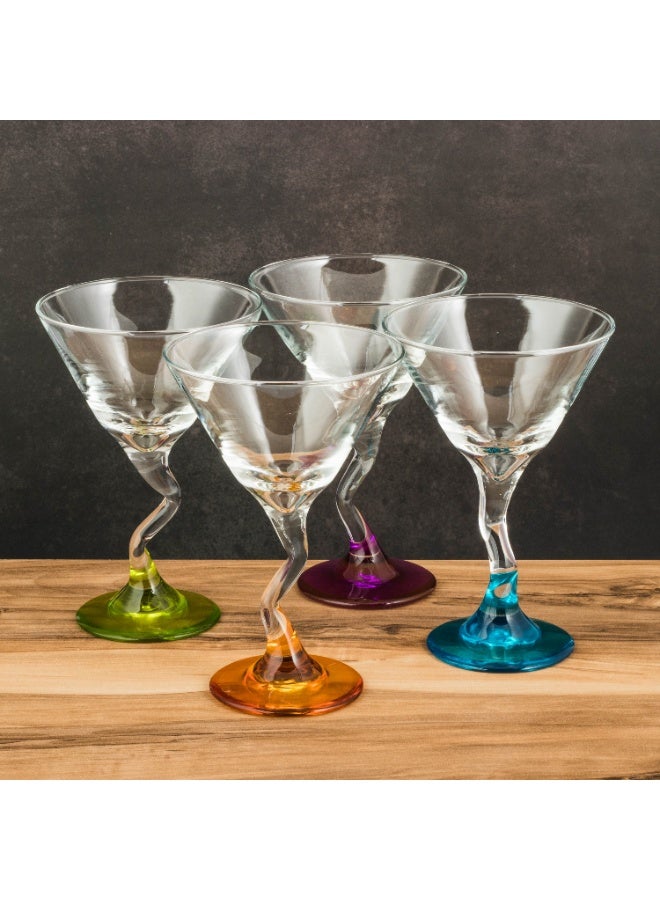 LIBBEY 🍸 Libbey Colored Base Martini Glass Set – 4 Elegant Glasses | 274ml Capacity – 11cm Diameter – 16.5cm Height - Image 4